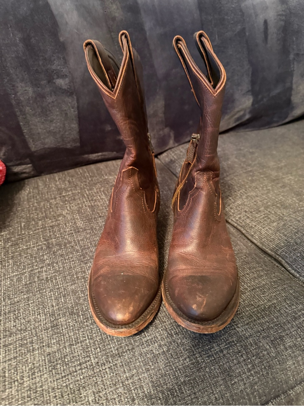 Women’s Lane Emma Jane Brown Leather Western Zip Boots